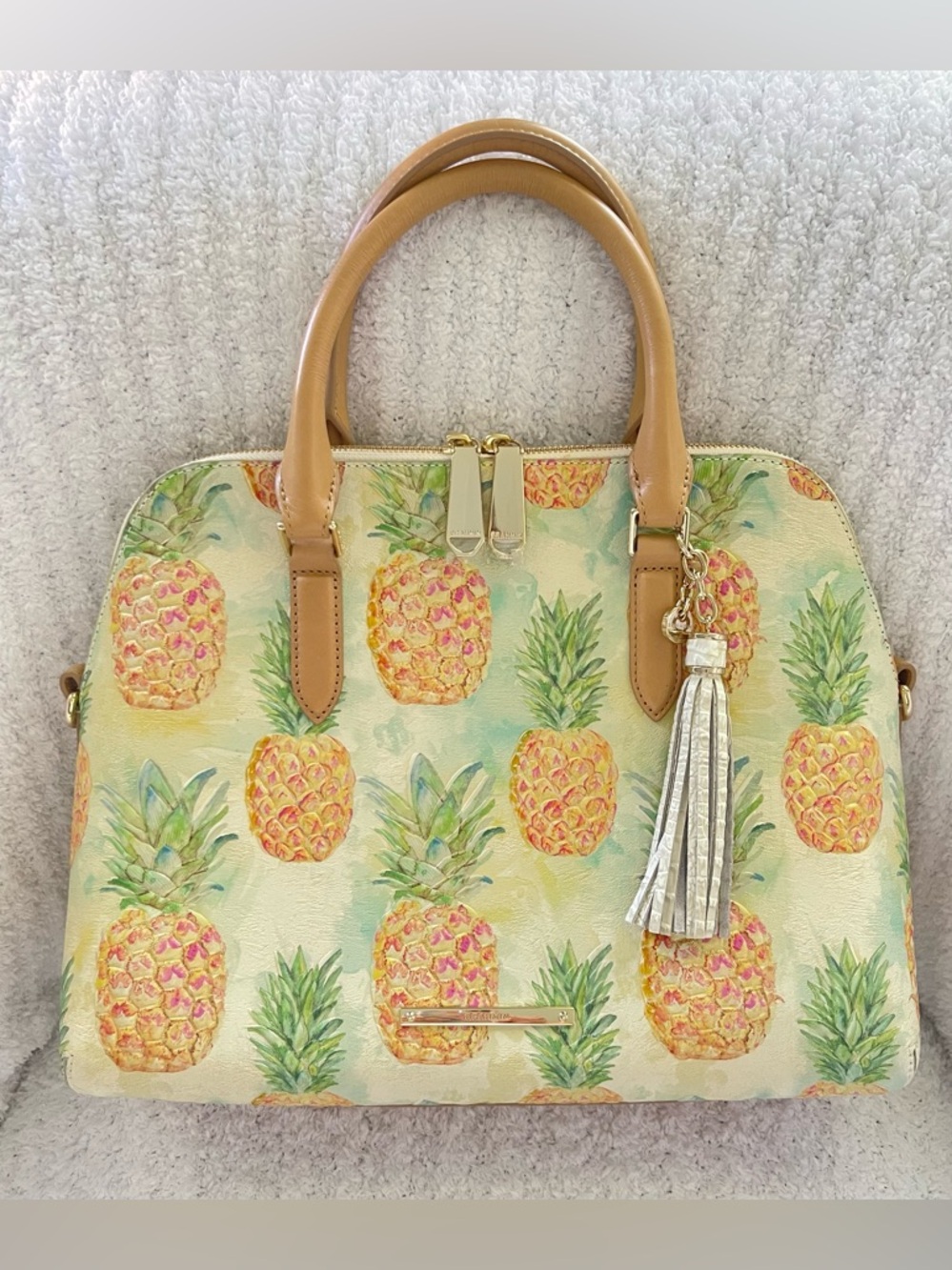 NWT Brahmin Sydney Pineapple Print Tote